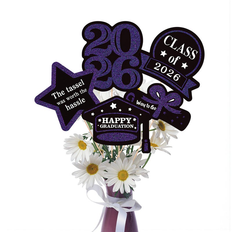 2026 Graduation Vase Picks Multi Function Glitter Green Party Supplies Decor - Image 4