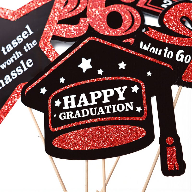 2026 Graduation Vase Picks Multi Function Glitter Green Party Supplies Decor - Image 5
