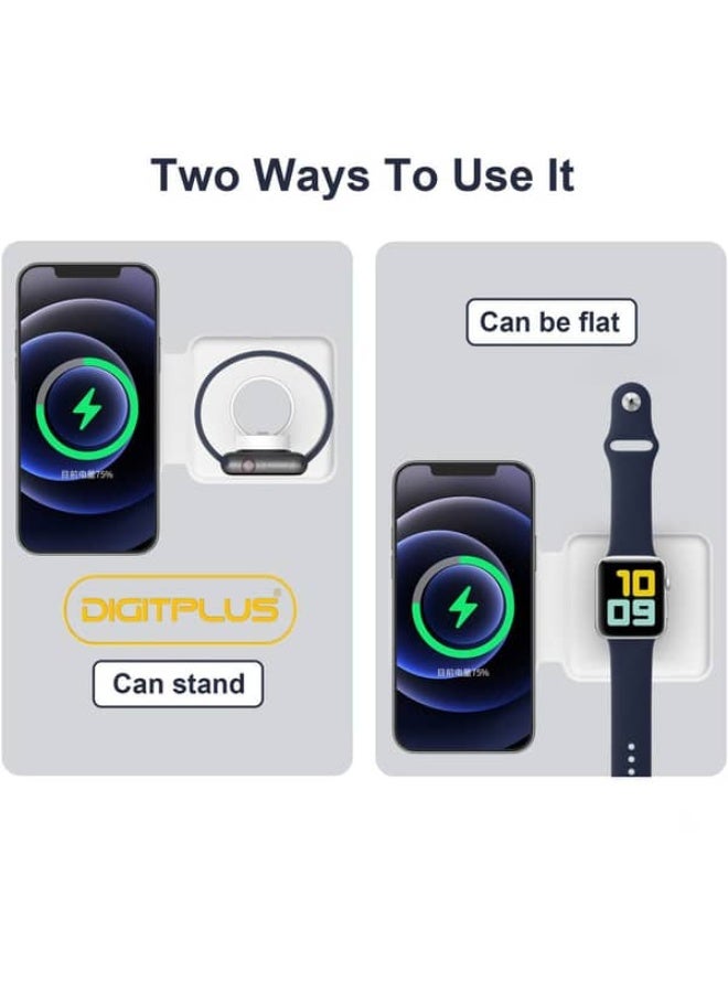 ديجيتبلس شاحن لاسلكي DIGITPLUS 2 في 1 قابل للطي مع MagSafe Duo (شحن سريع بقوة 29 وات) - Image 2