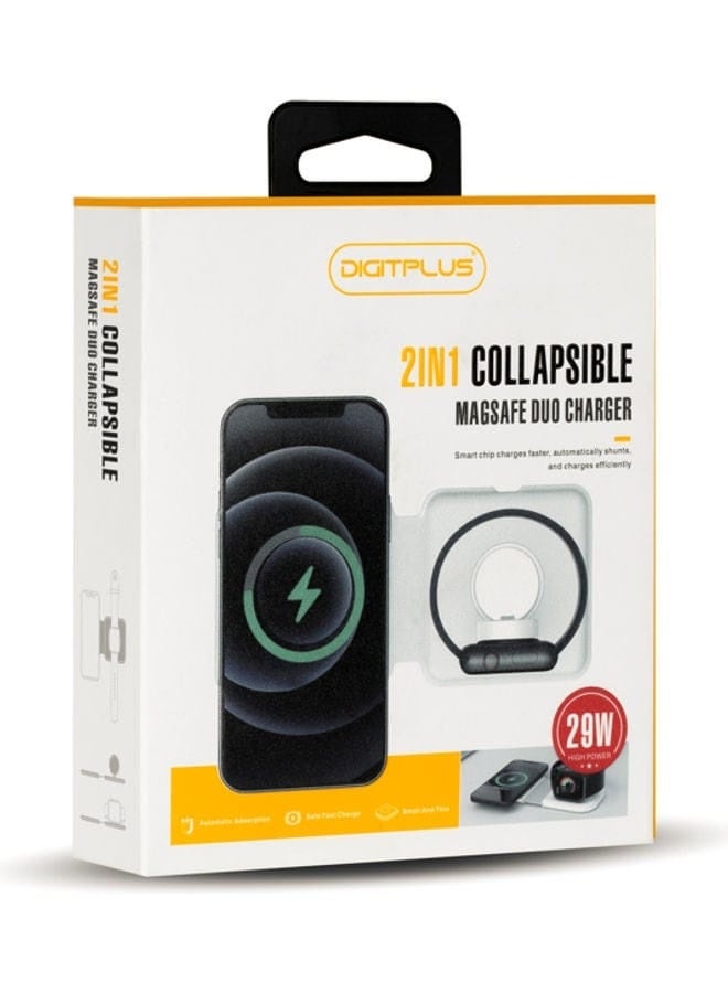 ديجيتبلس شاحن لاسلكي DIGITPLUS 2 في 1 قابل للطي مع MagSafe Duo (شحن سريع بقوة 29 وات) - Image 3