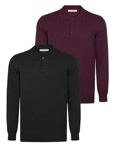 FELIX HARDY Pullover with Polo Collar Pack of 2