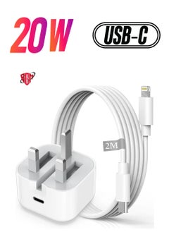 iPhone Fast Charger, iPhone Charger Plug and Cable 2M [Apple MFi Certified], HOSOW 20W USB C Fast Charger iPhone Power Adapter with USB C to Lightning Cable for iPhone 14 13 12 Pro Max/Mini/11/XS/SE/8