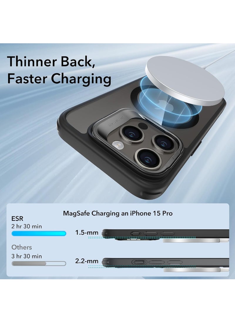 حافظة لهاتف iPhone 15 Pro Max متوافقة مع حافظة الحماية من الدرجة العسكرية MagSafe، حافظة هاتف مدمجة مقاومة للخدش، غطاء خلفي من السلسلة الكلاسيكية
