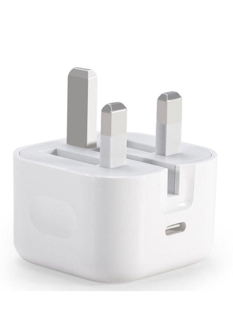 عام شاحن جداري سريع بتقنية PD وبقدرة 20 وات مزود بمنفذ Type C مع كابل Lightning بطول متر واحد متوافق مع أيفون 15 برو ماكس - Image 2