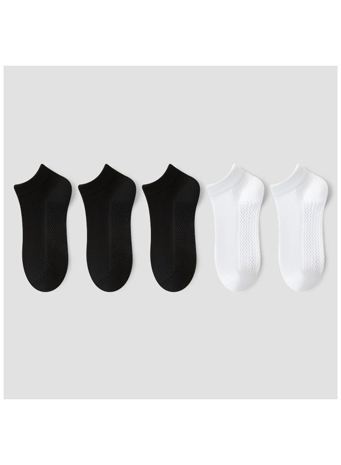 5 Pairs Breathable Mesh Cotton Ankle Socks for Men Women 