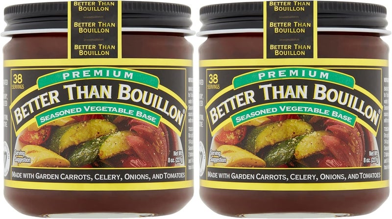 Better Than Bouillon Premium Seasoned Vegetable Base, 8 Ounce Jar (Pack of 2) - 38 Servings Each - Image 1
