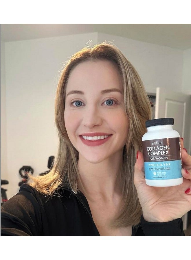 BioSchwartz كبسولات ببتيد الكولاجين المهدرج للنساء - مكمل متعدد الكولاجين الأنواع I, II, III, V, X مع فيتامين C, البيوتين, الكيراتين - دعم للبشرة والشعر والأظافر - 135 كبسولة - Image 5