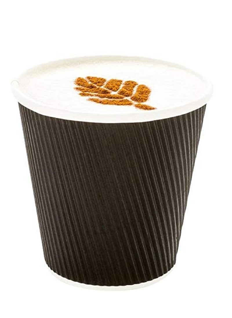 100-Piece 8 Oz Disposable Heavy Duty Black Ripple Cups Suitable for Home Parties and Office Use