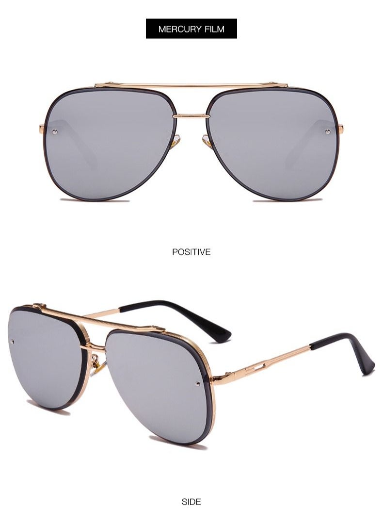 HDCRAFTER - New Gradient Lens Metal Frame PC Sunglasses - Image 1