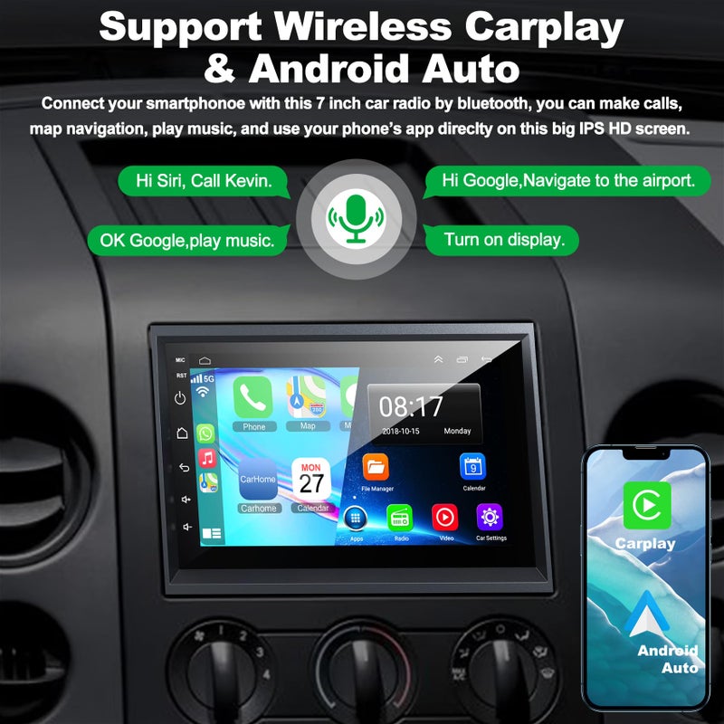 electrosmart Car Radio 4G+64G Android 13 for Ford 2004-2014 F150/F250/F350, 7 Inch IPS Touch Screen Car Stereo with Wireless Carplay/Android Auto,GPS, WiFi, Bluetooth,FM, Support OBD2/DVR/DSP - Image 3