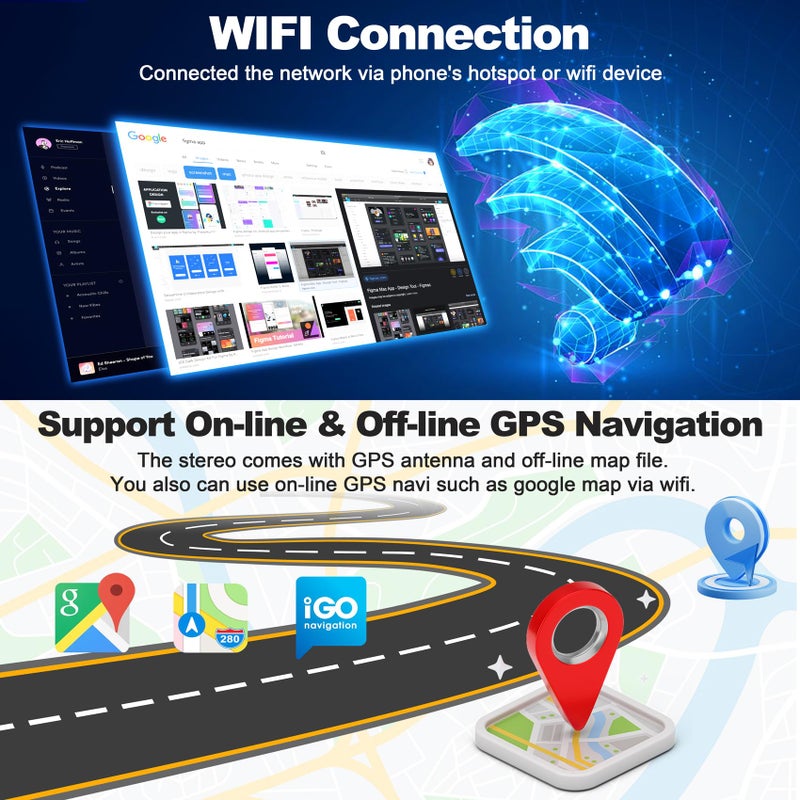 electrosmart Car Radio 4G+64G Android 13 for Ford 2004-2014 F150/F250/F350, 7 Inch IPS Touch Screen Car Stereo with Wireless Carplay/Android Auto,GPS, WiFi, Bluetooth,FM, Support OBD2/DVR/DSP - Image 5