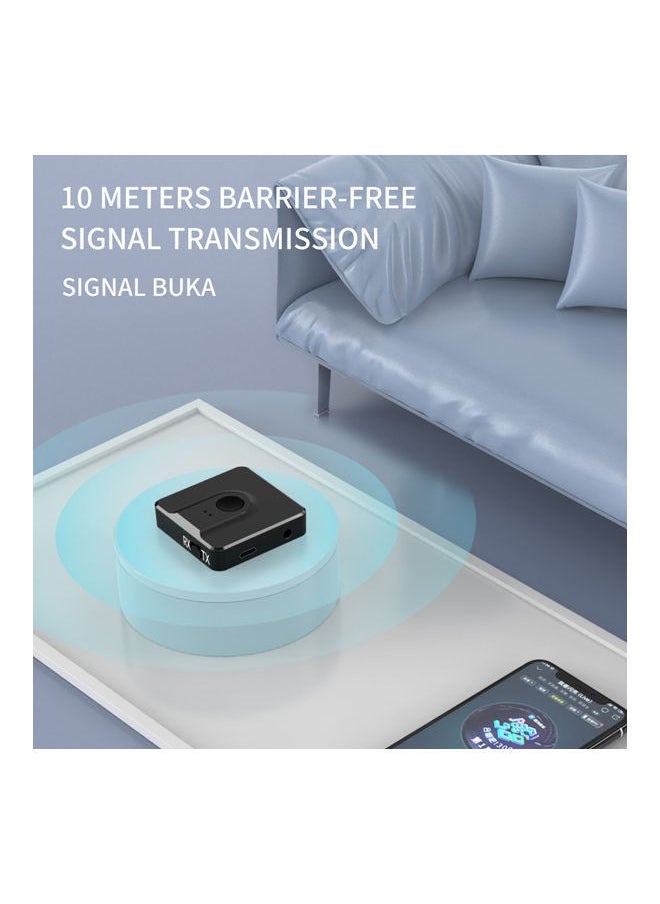 NIBEMINENT 2 in 1 Wireless Audio Adapter Bluetooth 5.0 Transmitter Receiver 3.5mm AUX V8741_P Black  - Image 2