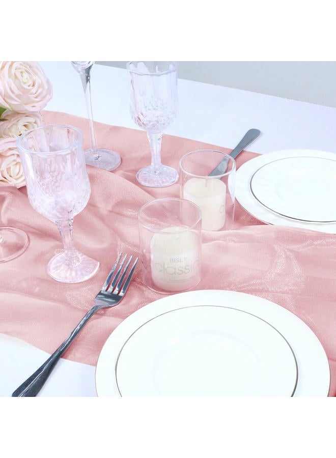 VACVELT Sheer Organza Fabric by The Yard, 60 Inch Wide Rose Gold Organza Fabric Bolt Bridal Sheer Tulle Fabric, Silk Organza Fabric Roll for Wedding Party Decorations Backdrop Curtain (1 Yard) - Image 4