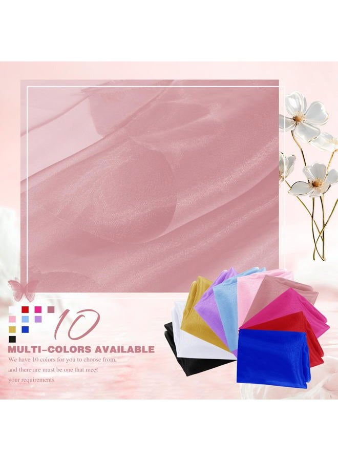 VACVELT Sheer Organza Fabric by The Yard, 60 Inch Wide Rose Gold Organza Fabric Bolt Bridal Sheer Tulle Fabric, Silk Organza Fabric Roll for Wedding Party Decorations Backdrop Curtain (1 Yard) - Image 3