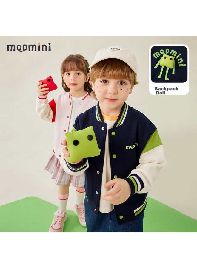 Mqdmini ملابس الأطفال، الملابس الخارجية للأطفال، سترة بيسبول للأولاد والبنات، سترة صوفية للأطفال الصغار، ملابس خارجية للخروج، دمية ثلاثية الأبعاد - Image 1