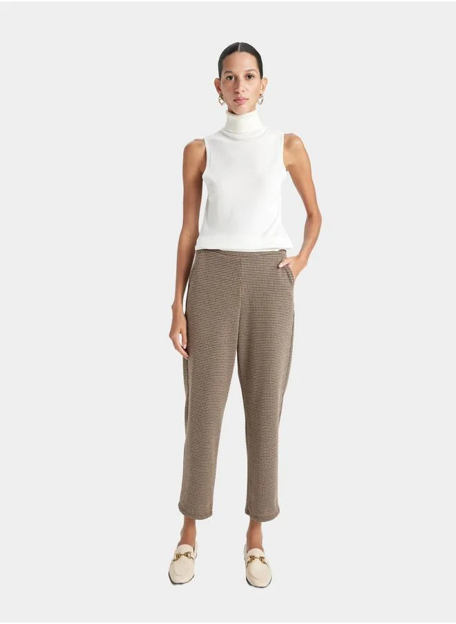 ديفاكتو Houndstooth Pattern Joggers with Pockets by Styli