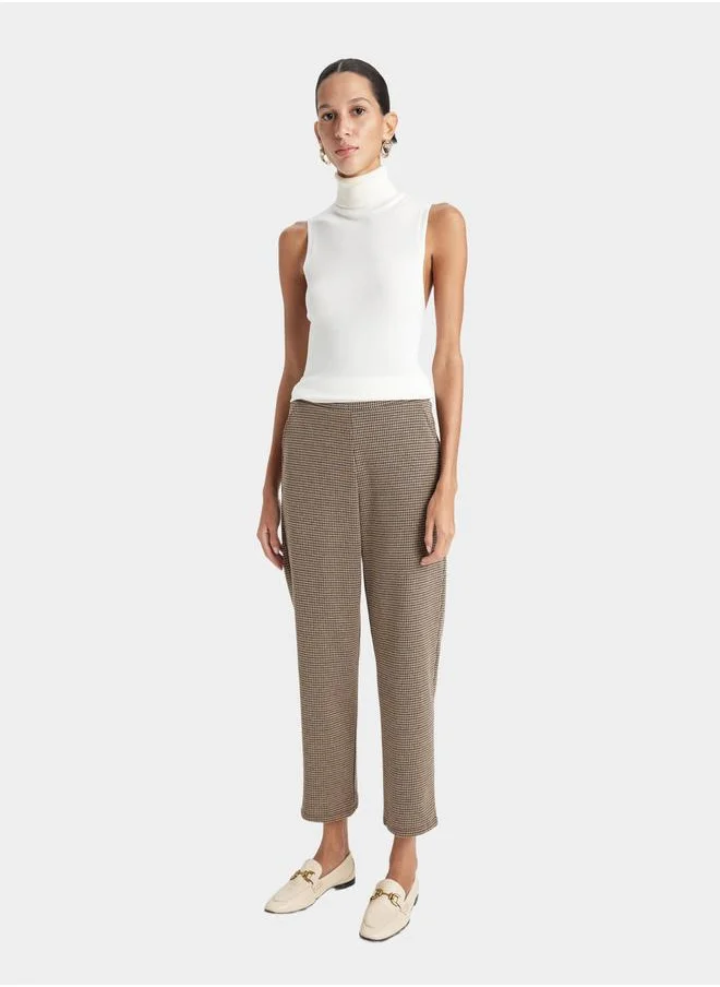ديفاكتو Houndstooth Pattern Joggers with Pockets by Styli