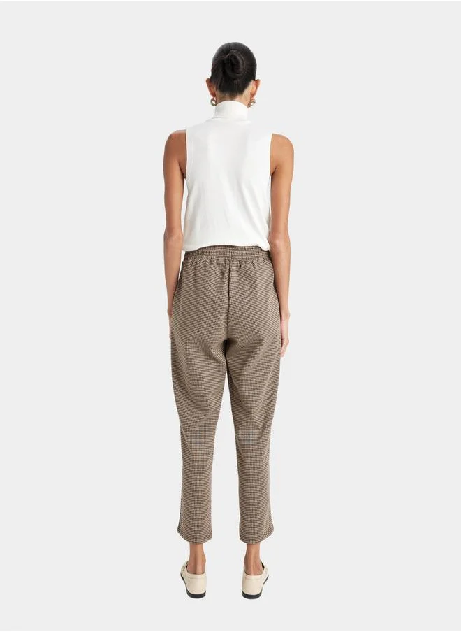 ديفاكتو Houndstooth Pattern Joggers with Pockets by Styli