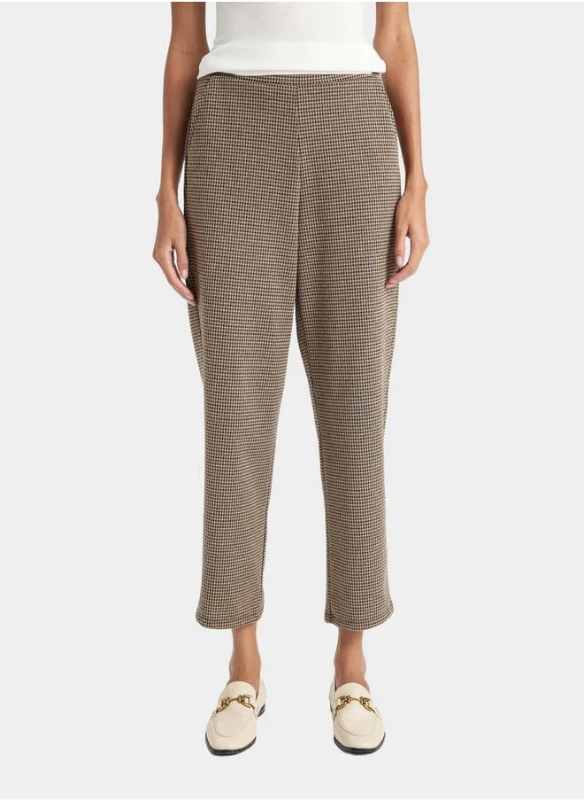 ديفاكتو Houndstooth Pattern Joggers with Pockets by Styli