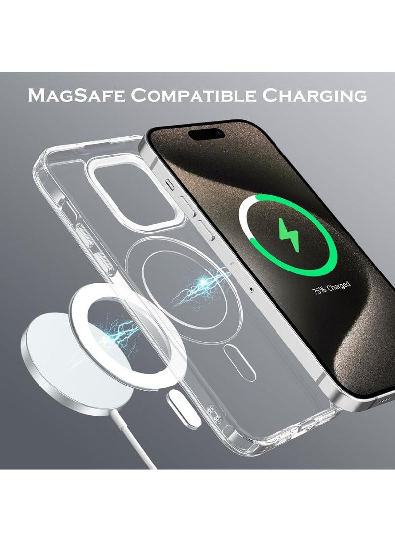 360°Rotatable Ring for iPhone 13 Pro Max Case with Magnetic/Invisible Stand Compatible with Magsafe Standard Drop Protection Shockproof Transparent Phone Case Slim Cover