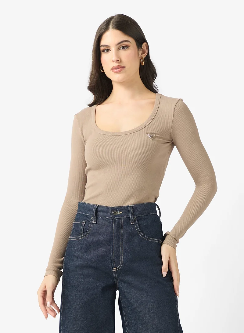 GUESS Colette Long Sleeve Rib Top