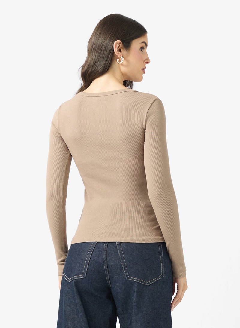 GUESS Colette Long Sleeve Rib Top - Image 2