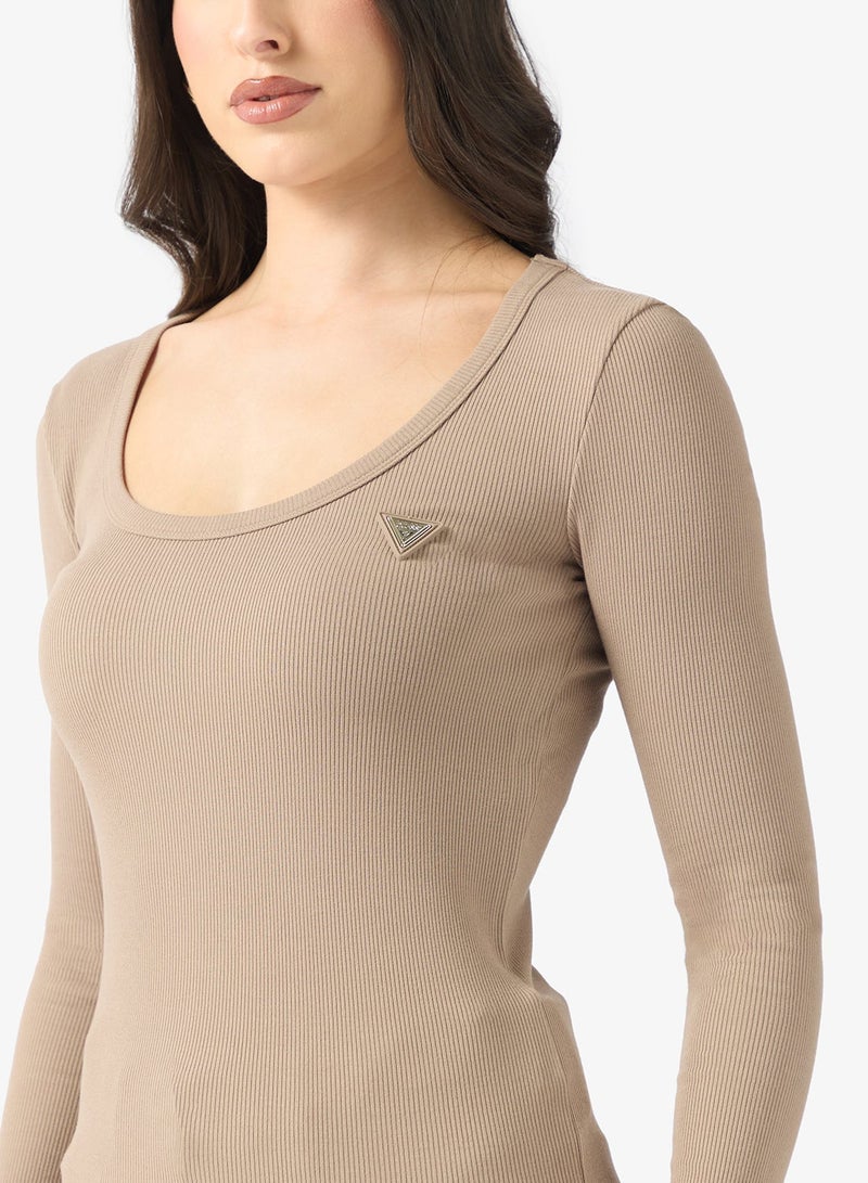 GUESS Colette Long Sleeve Rib Top - Image 3
