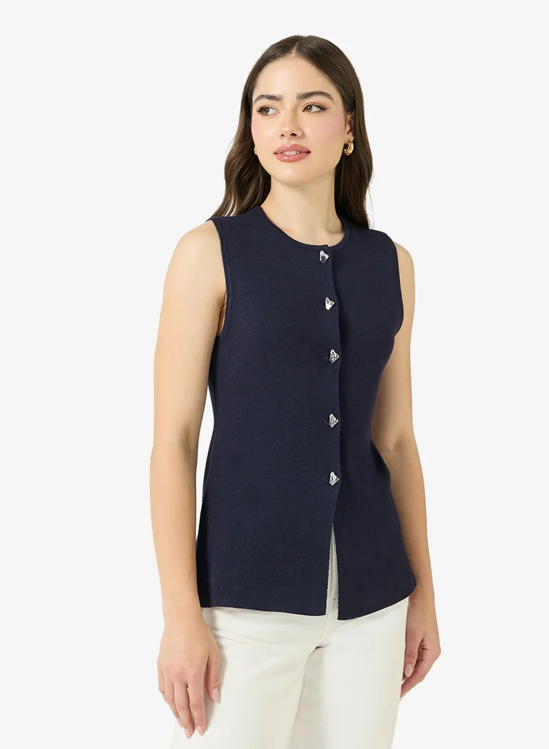 ONLY Onlevelin Sleeve Less Knitted Waistcoat