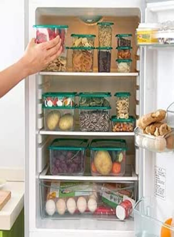 سبيس شوب ميكرووافي اند فرييزير سافي بلاستيك ستوراجي كونتاينير سيت (17 كانس)