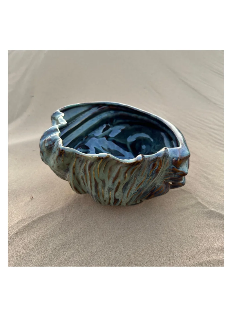 Tohfa Luxe Tohfa Luxe Shell-Shaped Decorative Bowl â€“ Green Toned Ceramic