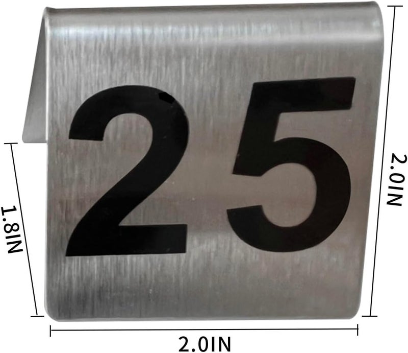 Kaimex Table Numbers 1-25 Stainless Steel Restaurant Table Numbers - Image 2