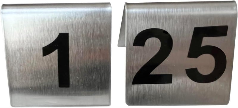 Kaimex Table Numbers 1-25 Stainless Steel Restaurant Table Numbers - Image 1