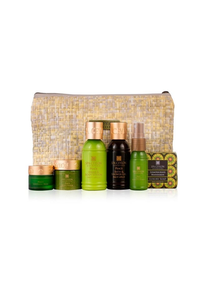 spa ceylon - SPA CEYLON PEACE Home Spa Set Ayurvedic Pampering Kit | Calming and Relaxing the Senses | Ayurveda | Body Gifts Set for Valentine Gifting - Image 1