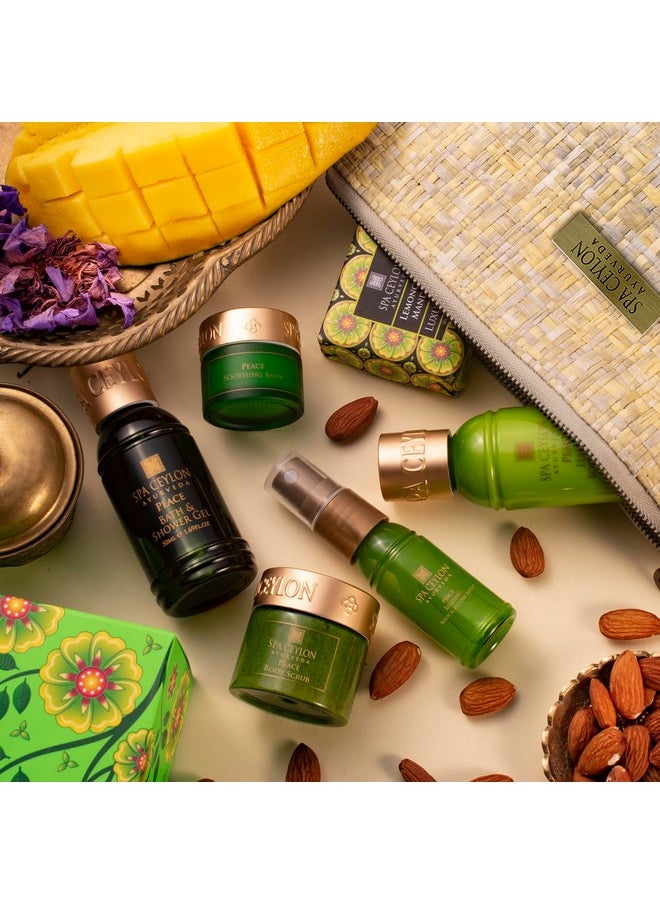 spa ceylon - SPA CEYLON PEACE Home Spa Set Ayurvedic Pampering Kit | Calming and Relaxing the Senses | Ayurveda | Body Gifts Set for Valentine Gifting - Image 1
