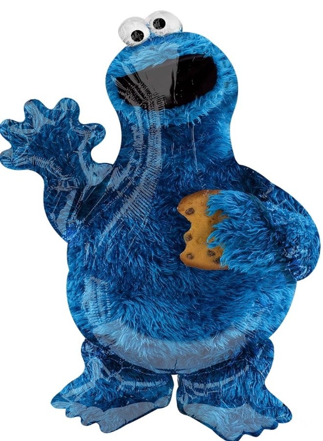 أناجرام لوازم حفلات عيد الميلاد الأول من Sesame Street Cookie Monster - باقة من البالونات والزينة - Image 2