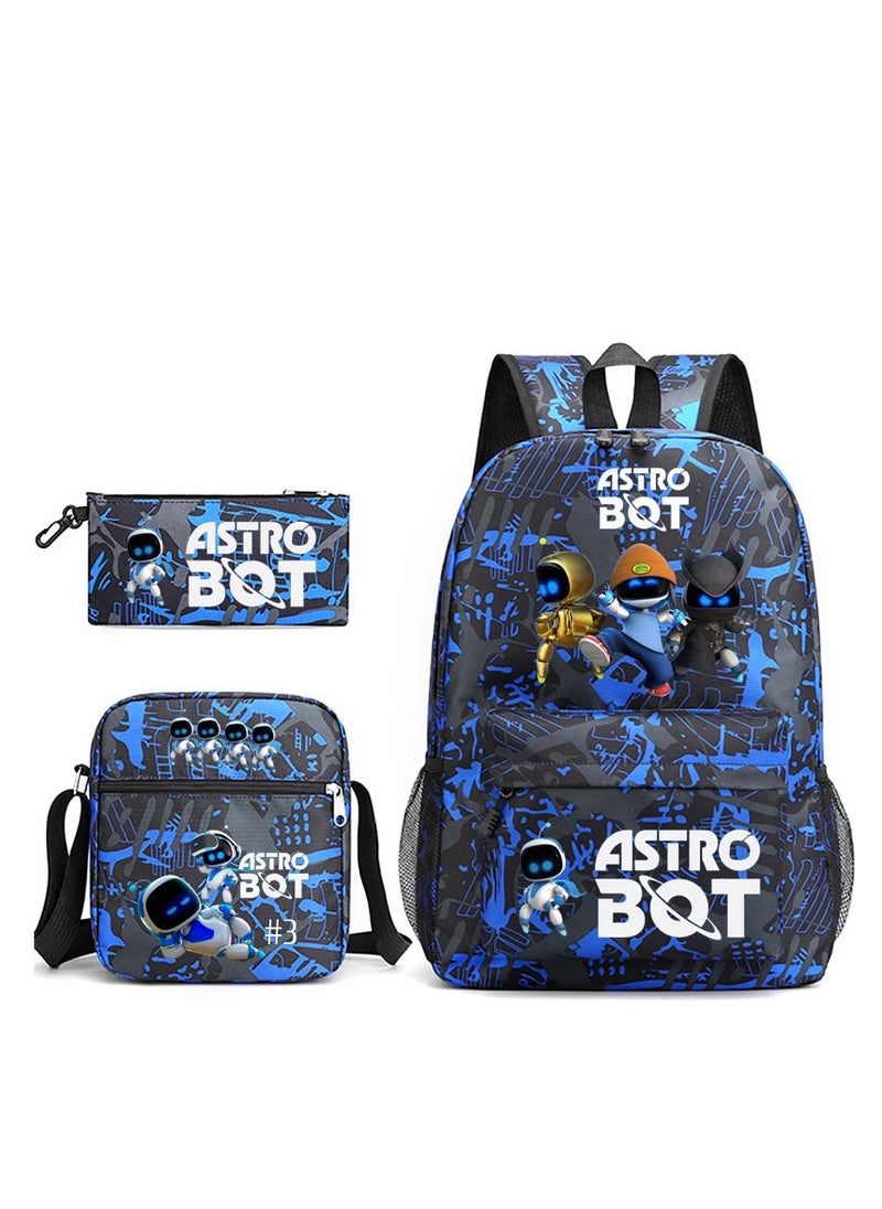 مجموعة 3 قطع حقيبة ظهر روبوت الفضاء ASTRO/BOT: سلسلة حقائب المدرسة ذات السعة الكبيرة