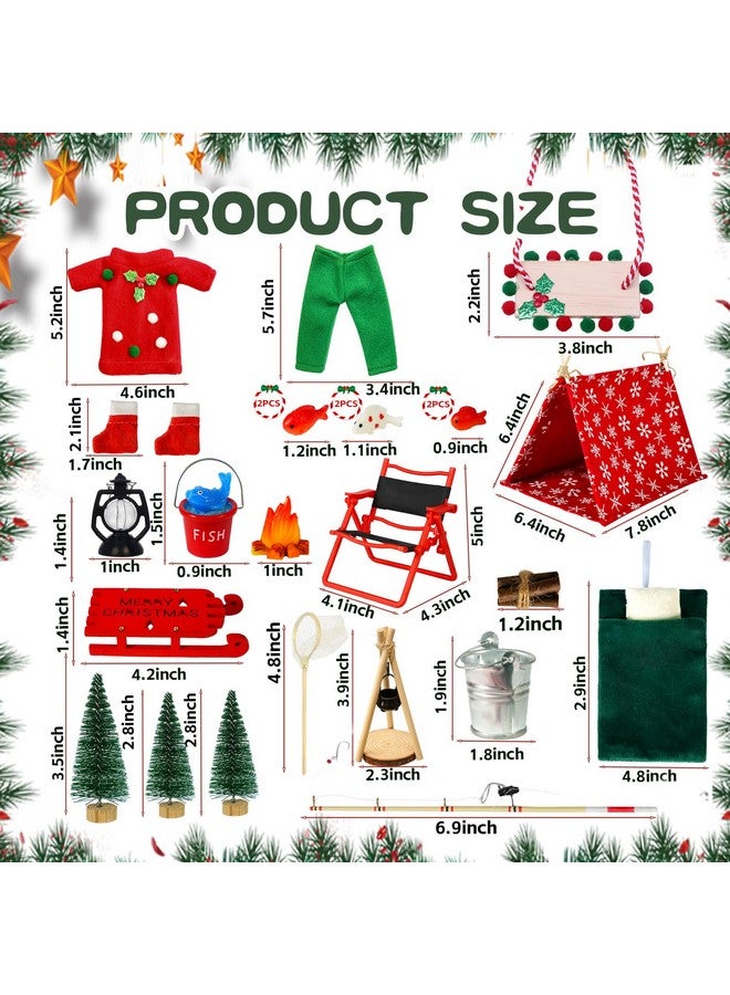 Bbiamsleep 30 Pcs Christmas Elf Accessories Elf Fishing Accessories Include Elf Fishing Outfit Camping Accessories Mini Elf Camping Accessories for Mini House Accessories Decoration - Image 2