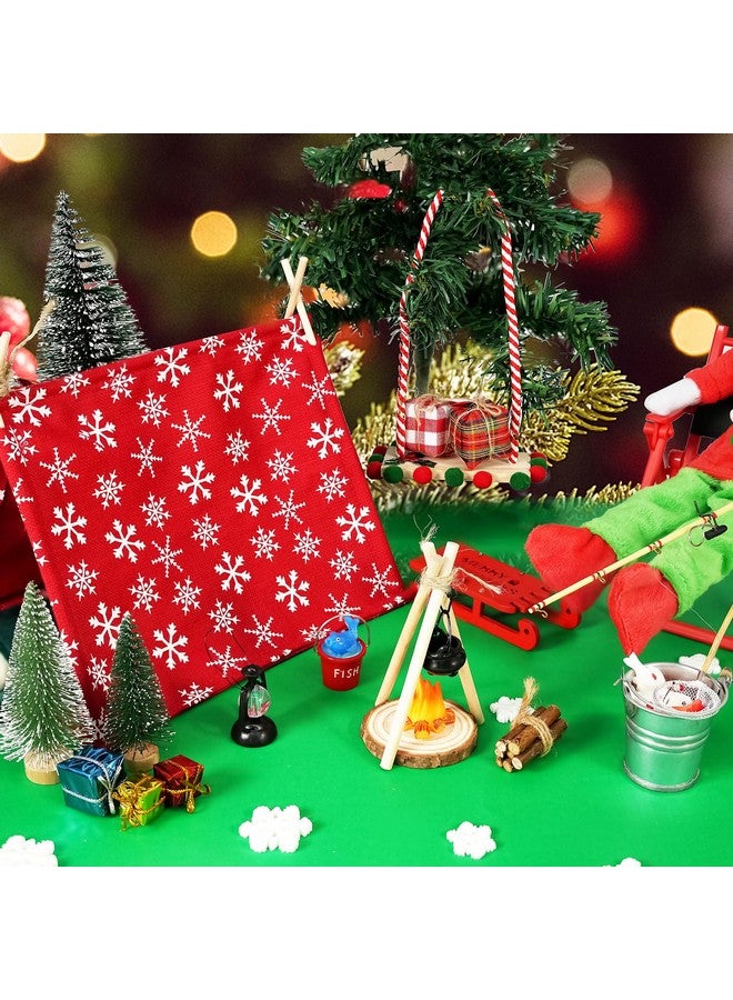 Bbiamsleep 30 Pcs Christmas Elf Accessories Elf Fishing Accessories Include Elf Fishing Outfit Camping Accessories Mini Elf Camping Accessories for Mini House Accessories Decoration - Image 4