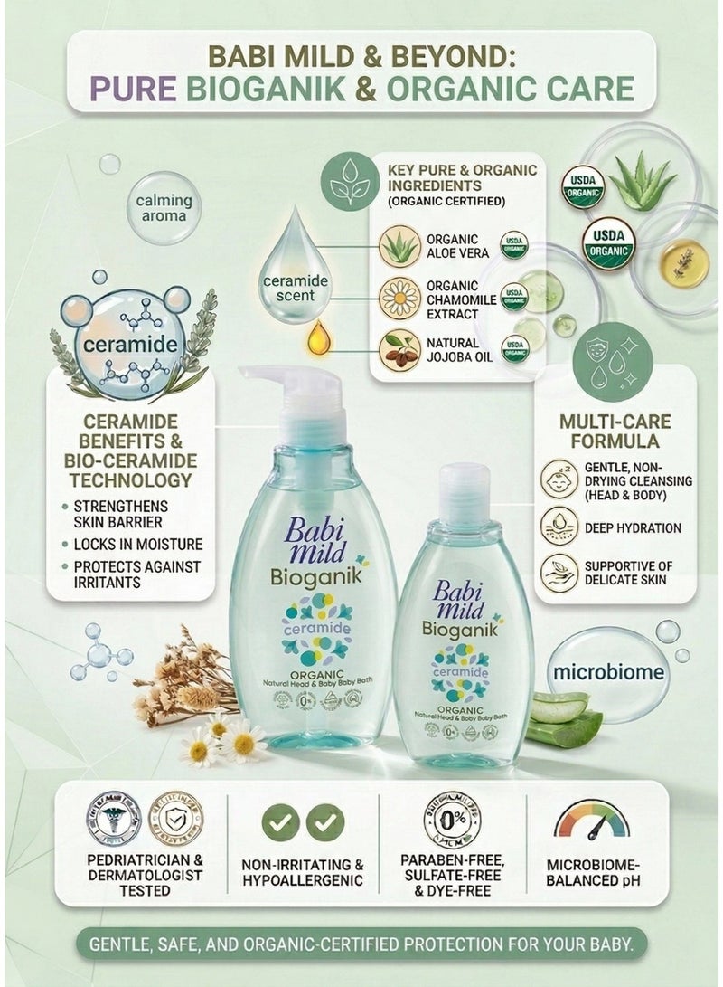BABIMILD Babi Mild - Bioganik | Head & Body Baby Bath 380ml - Image 2