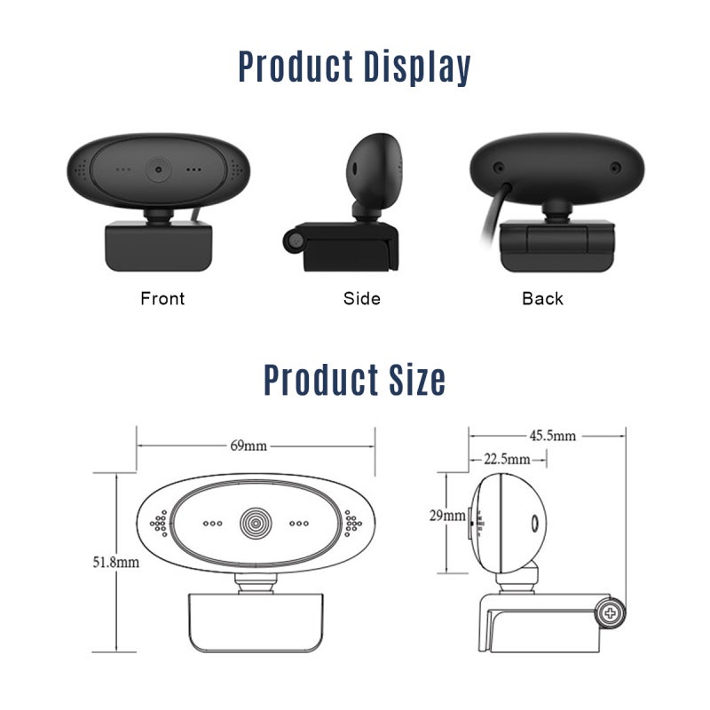 1080P HD Camera 2 Megapixels Clear Stable Picture - 360° Rotating Base Built-In Noise Reduction Microphone USB Camera for Video Conferencing Online Teaching Live Webcast - Image 5