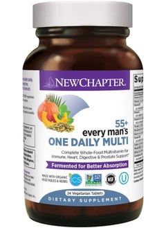 New Chapter Multivitamin For Men 50 Plus - Every Man'S One Daily 55+ With Fermented Probiotics + Whole Foods + Astaxanthin + Organic Non-Gmo Ingredients - 24Ct  - Image 1