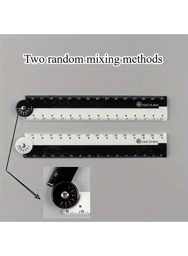 Black And White Foldable Ruler 5pcs Stackable Design Precision Markings Student School Supplies - Image 2