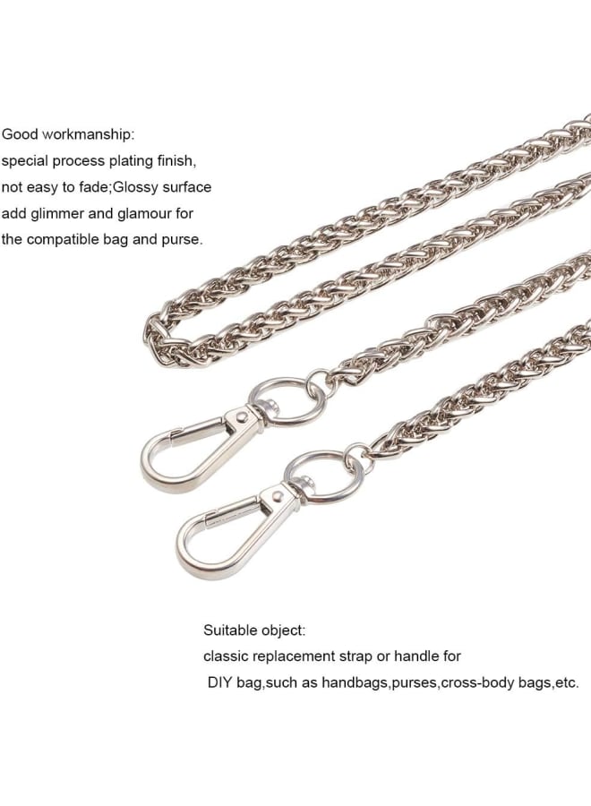 سلسلة حزام حقيبة مصنوعة يدويًا من Elite 1strand، سلاسل حديدية غير ملحومة بمشابك معدنية، 50 بوصة (1.27 م) 7 مم، بلاتينيوم - Image 4