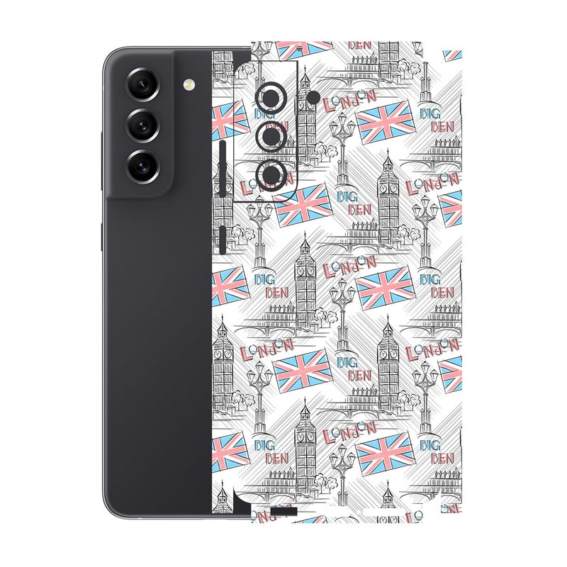 90STETHIX Compatible for Samsung Galaxy S21 FE (5G) Mobile Back Skin Screen Guard Protector (Coverage - Back+Camera+Sides) (Design-6) (241) - Image 1