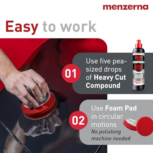 menzerna Scratch and Swirl Remover Kit I Car polishing Set with Menzerna Heavy Cut 400 and 3,5 Inch Polishing Pad I Deep Scratch Repair Kit for All Types of Vehicles - Image 4