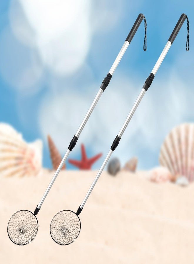 zeeloopbee 2PCS Sand Sifter for The Beach, Beach Sand Scoop Adjustable, Shell Sifting Shovels Shell Scooper for Beach with Long Handle, Beach Shark Tooth Sifter for The Beach - Image 1