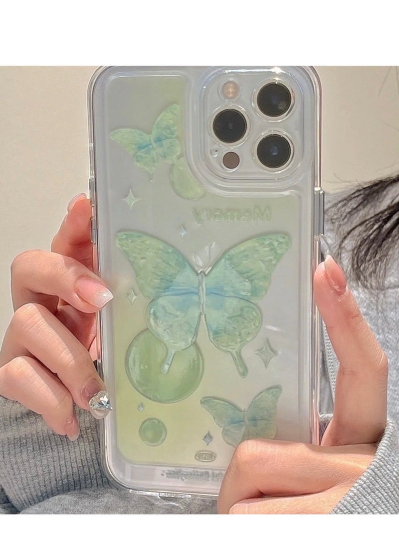 Transparent Butterfly Case for iPhone 16 Pro – Shockproof, Scratch-Resistant, Drop-Proof, Transparent Pink Design - Image 2