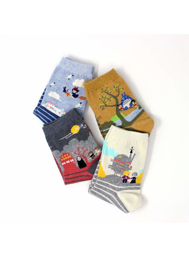 LIVEBEAR Women's Cute Funny Novelty Casual Cotton Crew Socks (Made In Korea), Multicolor, One size - Image 4