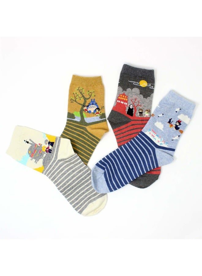 LIVEBEAR Women's Cute Funny Novelty Casual Cotton Crew Socks (Made In Korea), Multicolor, One size - Image 3