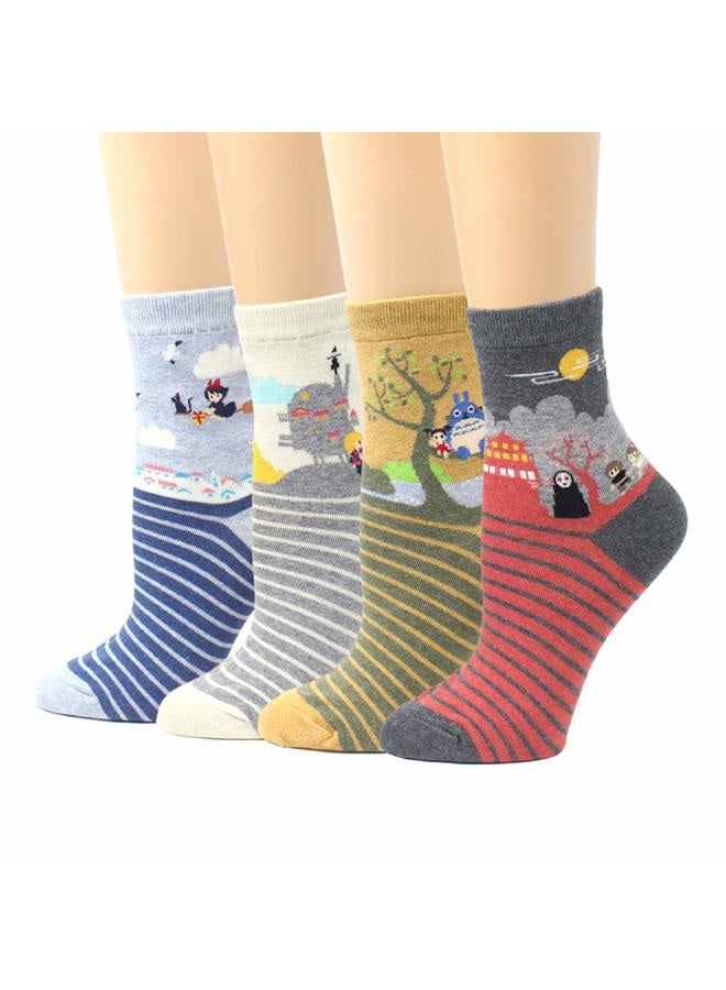LIVEBEAR Women's Cute Funny Novelty Casual Cotton Crew Socks (Made In Korea), Multicolor, One size - Image 1